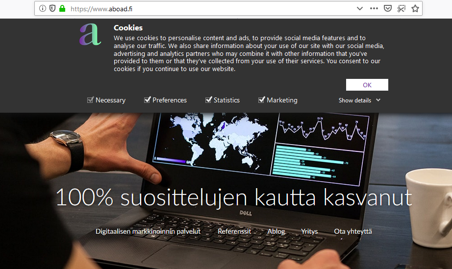 Aboadin evästeilmoitus